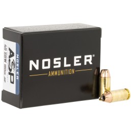 Nosler 51279 Assured Stopping Power Handgun 40 SW 180 gr Jacket Hollow Point 20 Per Box 20 Case