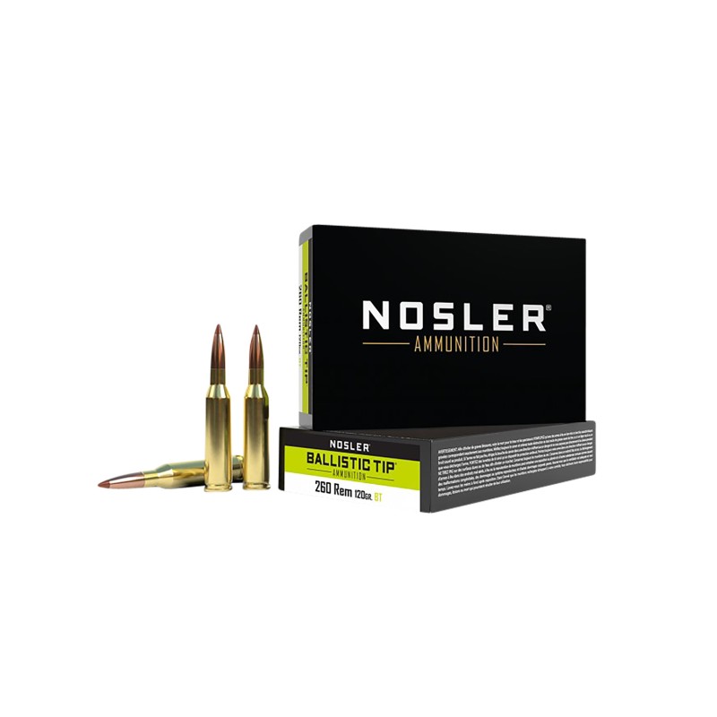 Nosler 40056 Ballistic Tip  260 Rem 120 gr Spitzer Ballistic Tip 20 Per Box 10 Case