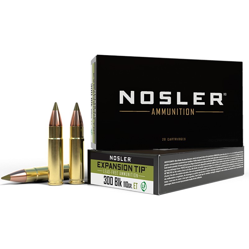 Nosler 40660 ETip  300 Blackout 110 gr E Tip Lead Free 20 Per Box 20 Case