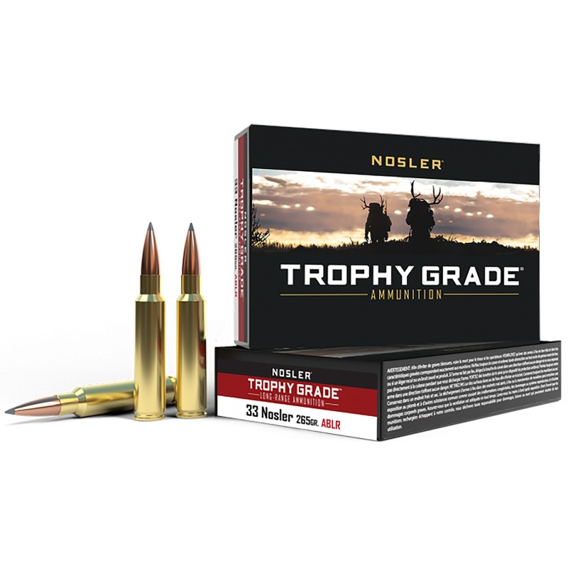 Nosler 60099 Trophy Grade LongRange 33 Nosler 265 gr Nosler Spitzer AccuBond Long Range 20 Per Box 10 Case