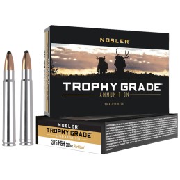 Nosler 40608 Trophy Grade Safari  375 HH Mag 300 gr Nosler Solid 20 Per Box 10 Case