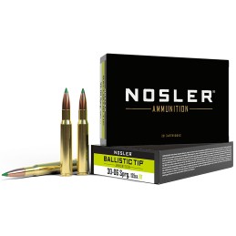 Nosler 40068 Ballistic Tip  3006 Springfield 125 gr Spitzer Ballistic Tip 20 Per Box 10 Case