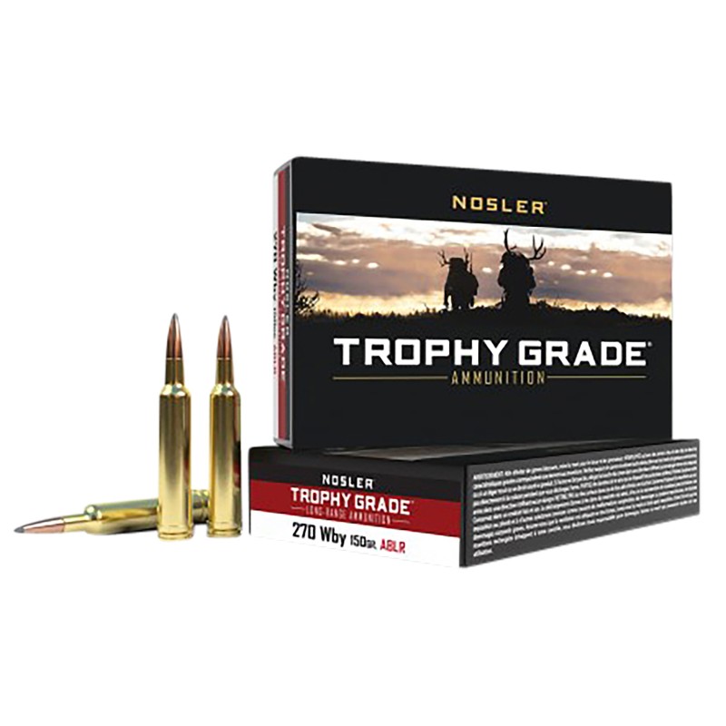 Nosler 60150 Trophy Grade LongRange 270 Wthby Mag 150 gr Nosler Spitzer AccuBond Long Range 20 Per Box 10 Case