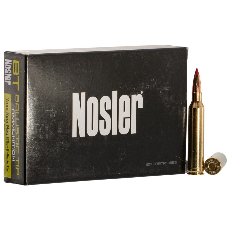 Nosler 40045 Ballistic Tip  7mm Rem Mag 150 gr Spitzer Ballistic Tip 20 Per Box 10 Case