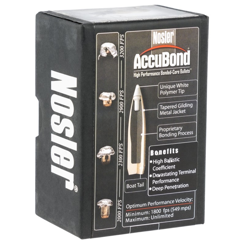 Nosler 57625 AccuBond  338 Cal .338 180 gr Spitzer Point Boat Tail 50 Per Box