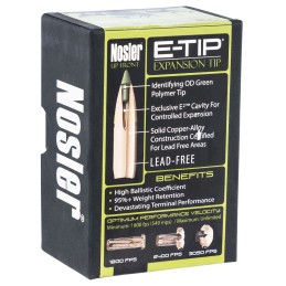 Nosler 59765 ETip  6.5 Creedmoor .264 120 gr Spitzer 50 Per Box