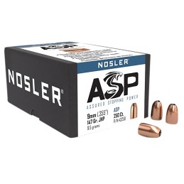 Nosler 43258 Assured Stopping Power  9mm .355 147 gr Jacketed Hollow Point 250 Per Box