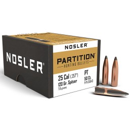 Nosler 35643 Partition  25 Cal .257 120 gr Spitzer 50 Per Box