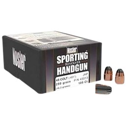 Nosler 43013 Sporting Handgun  45 Colt .451 250 gr Jacketed Hollow Point 100 Per Box