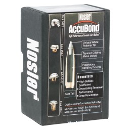 Nosler 57287 AccuBond  338 Cal .338 250 gr Spitzer Point 50 Per Box