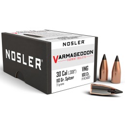 Nosler 34057 Varmageddon  30 Cal .308 110 gr Flat Base Tipped 100 Per Box