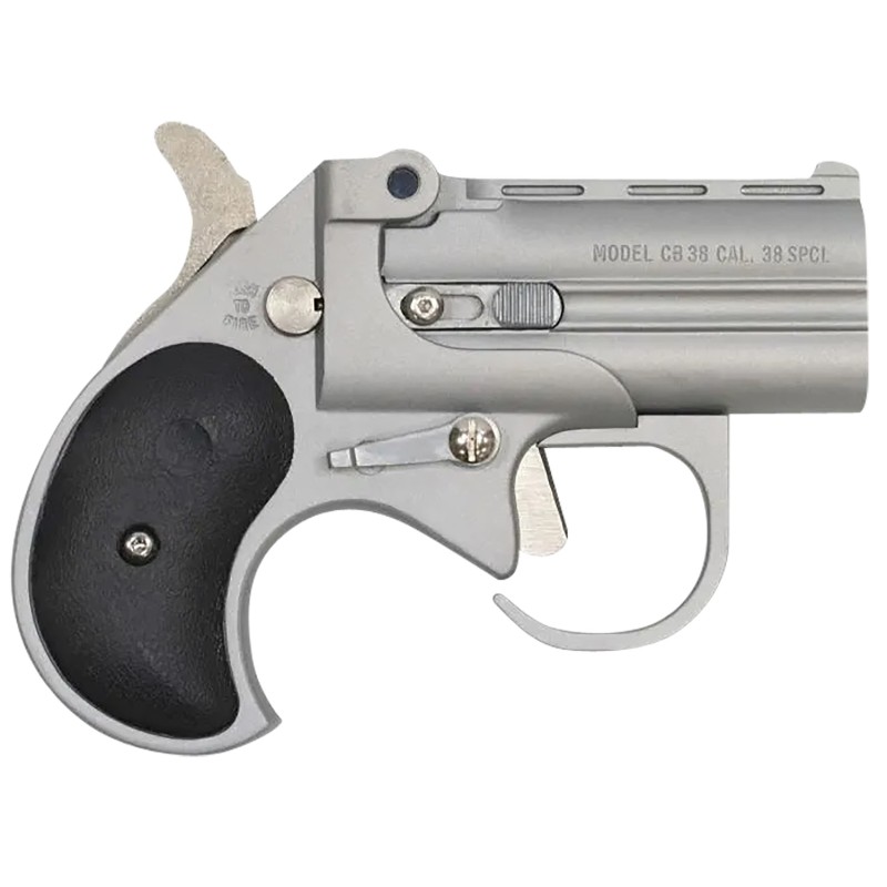 Cobra Pistol BBG38SB Derringer Big Bore 38 Special 2 Shot 3.50 Satin Stainless Barrel  Frame wBlack Grips