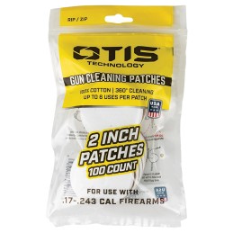 Otis FG918100 Small Caliber Cleaning Patches 1722 Cal Rimfire PistolRifle Cotton Pkg of 100