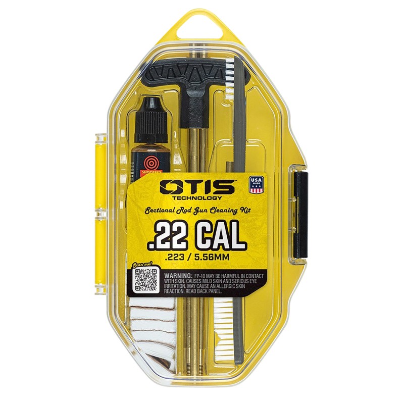 Otis FGSRS22 .22 Cal Cleaning Kit For Rifle  Pistol .22 Cal.223 Cal5.56mm Yellow Plastic Box Case