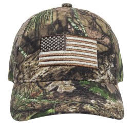 Outdoor Cap 20272213 USA Flag  Mossy Oak BreakUp Country Hook  Loop OSFA Unstructured