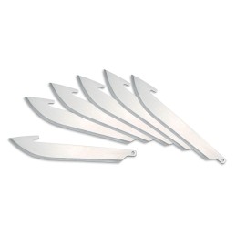 Outdoor Edge RR306 Replacement Blades RazorLite Drop Point 3 420J2 Stainless Steel Blade Silver 6 Blades