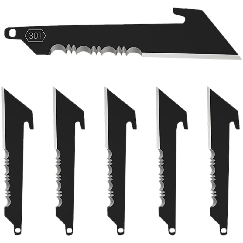 Outdoor Edge RRUS30K6C Replacement Blades  6 3 Black Utility Serrated 420J2 SS Blades