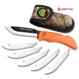 Outdoor Edge RB20C RazorLite  3.50 Folding Plain Black Oxide 420J2 SS Blade TPR Blaze Orange Handle