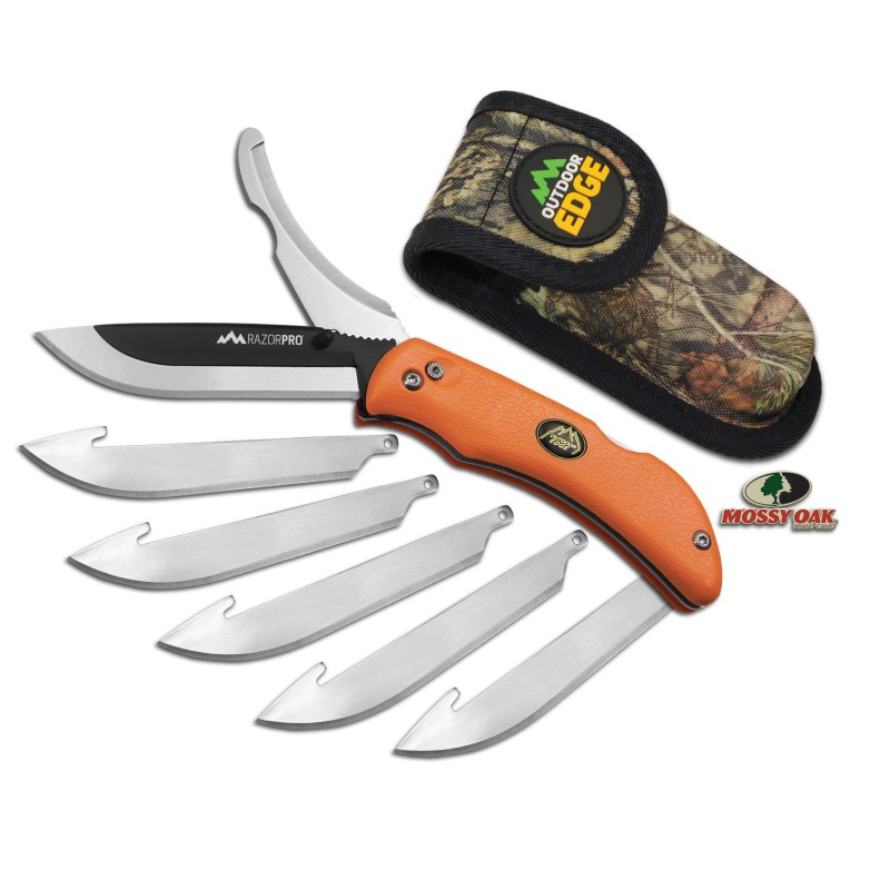 Outdoor Edge RO20C RazorPro  3.50 Folding RazorGut PlainSaw 420J2 Stainless Steel Blade FRN Orange Handle