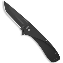 Outdoor Edge VX130B Razor VX1 EDC 3 Folding Plain Black Oxide 420J2 SS Blade Black Anodized Aluminum Handle