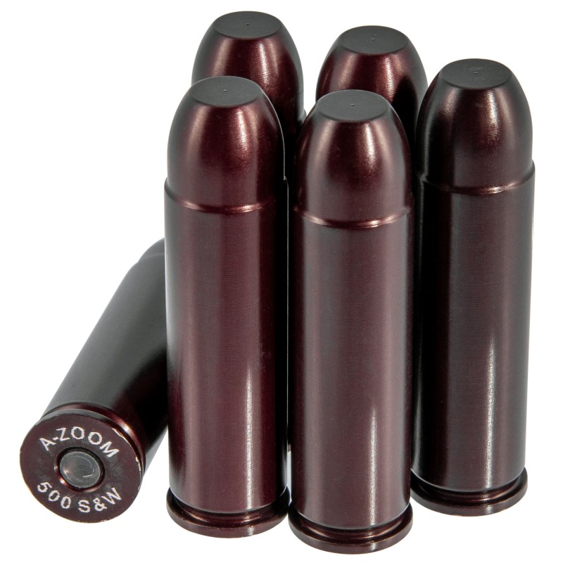 AZoom 16144 Revolver Snap Cap 500 SW Mag Aluminum 6 Pack