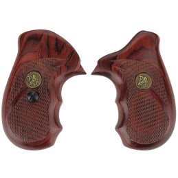 Pachmayr 63000 Renegade Grip Checkered Rosewood Laminate with Finger Grooves for SW J Frame