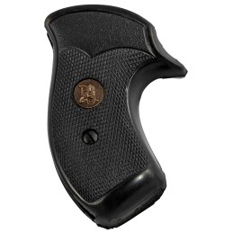 Pachmayr 03254 Compact Grip Checkered Black Rubber for SW J Frame with Round Butt