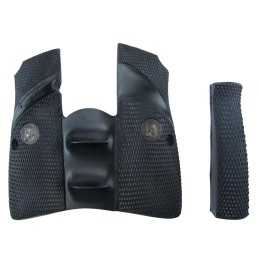 Pachmayr 03952 Signature Grip Wraparound Checkered Black Rubber with Backstrap  Finger Grooves for Browning HiPower