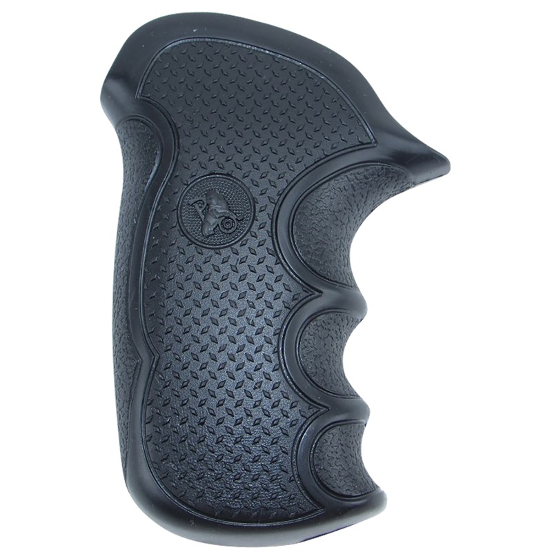 Pachmayr 02474 Diamond Pro Grip Diamond Checkering Black Rubber with Finger Grooves for Taurus Compact Public Defender