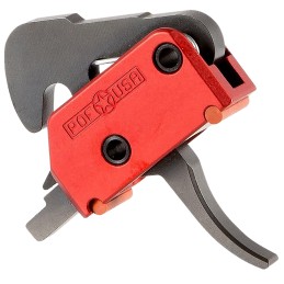 Patriot Ordnance Factory 01509 DropIn  TwoStage Curved Trigger with 4.50 lbs Draw Weight  BlackRed Finish for ARPlatform