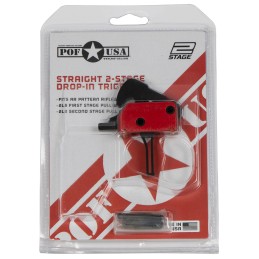 Patriot Ordnance Factory 01510 DropIn  TwoStage Curved Trigger with 3.50 lbs Draw Weight  BlackRed Finish for ARPlatform