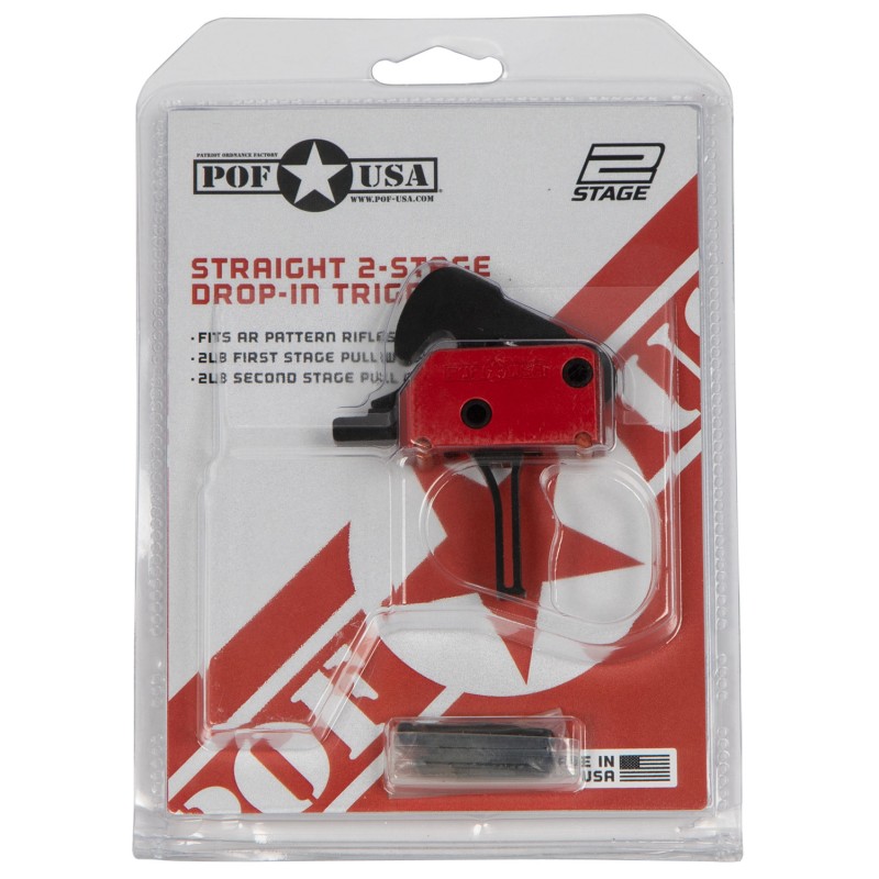 Patriot Ordnance Factory 01510 DropIn  TwoStage Curved Trigger with 3.50 lbs Draw Weight  BlackRed Finish for ARPlatform