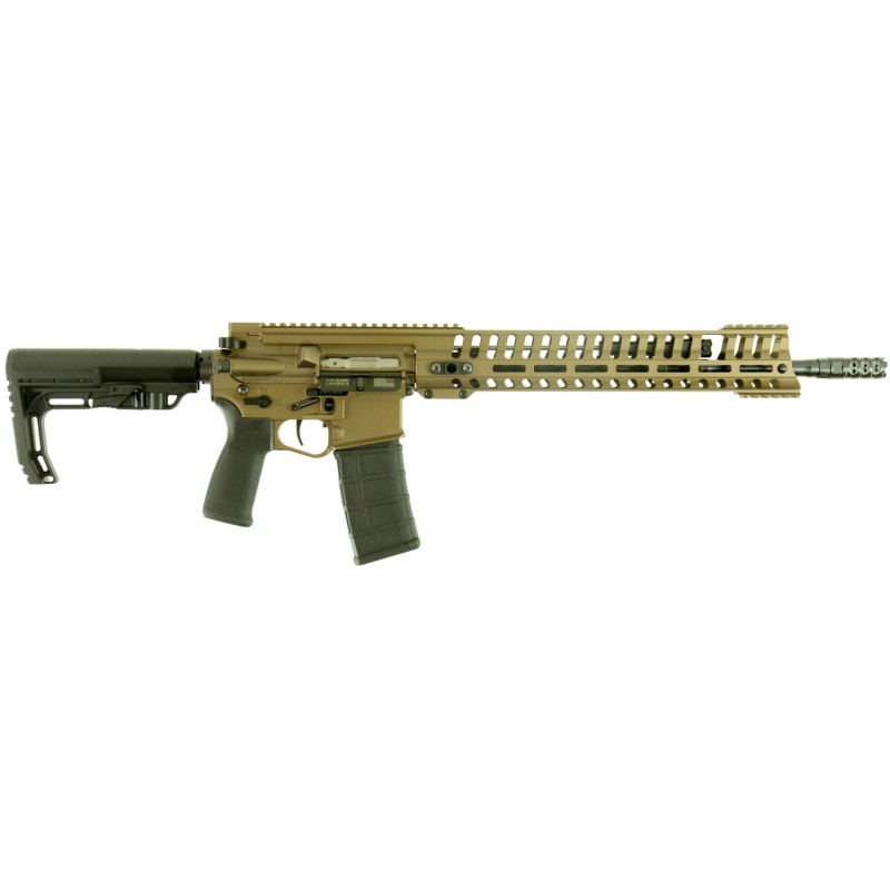 Patriot Ordnance Factory 01145 P415 Edge 223 Rem5.56x45mm NATO 16.50 301 Burnt Bronze Rec Black 6 Position MFT StockGrip