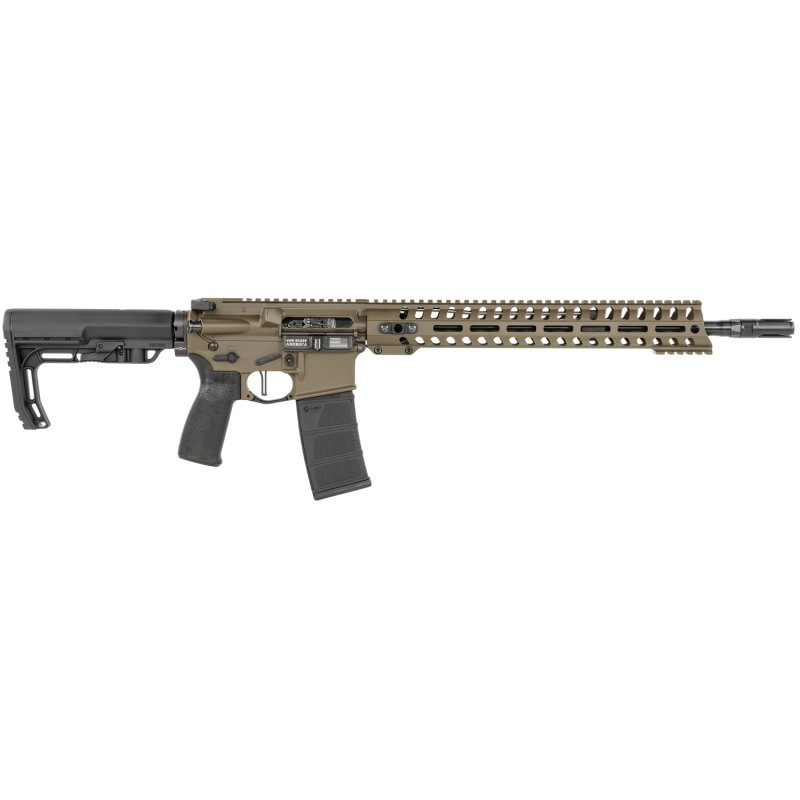 Patriot Ordnance Factory 01752 Minuteman Direct Impingement 5.56x45mm NATO 16.50 301 Patriot Brown Rec14.5 MLok Handguard Black 