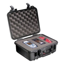 Pelican 1400 Protector Case made of Polypropylene with Black Finish Foam Padding OverMolded Handle Stainless Steel Hardware  Dou