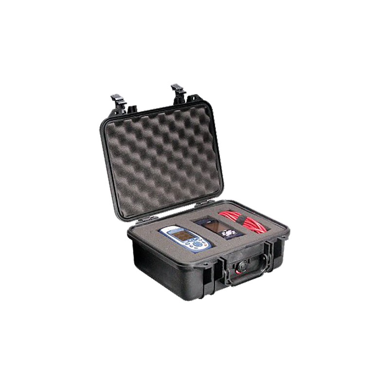 Pelican 1400 Protector Case made of Polypropylene with Black Finish Foam Padding OverMolded Handle Stainless Steel Hardware  Dou