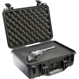 Pelican 1450 Protector Case made of Polypropylene with Black Finish Foam Padding OverMolded Handle Stainless Steel Hardware  Dou