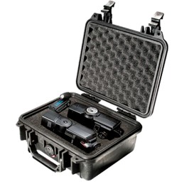 Pelican 1200 Protector Case made of Polypropylene with Black Finish Foam Padding Stainless Steel Hardware  Double Throw Latches 