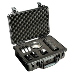 Pelican 1500 Protector Case made of Polypropylene with Black Finish Foam Padding OverMolded Handle Stainless Steel Hardware  Dou