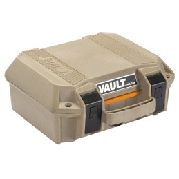 Pelican VCV100 Vault Case Small Size made of Polymer with Tan Finish Heavy Duty Handles Foam Padding  2 Push Button Latches 11 L