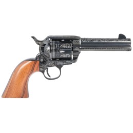 Pietta HF45LLE434NMBW 1873 Great Western II  Sports South Exclusive 45 Colt Long Colt 6rd 4.75 Blued Engraved Steel Barrel  Cyli