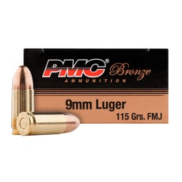 PMC 9ABP Bronze Battle Pack 9mm Luger 115 gr Full Metal Jacket 300 Per Box 3 Case