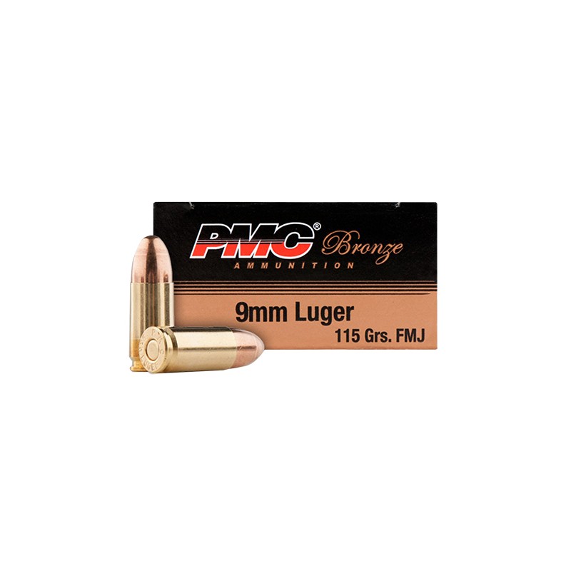 PMC 9ABP Bronze Battle Pack 9mm Luger 115 gr Full Metal Jacket 300 Per Box 3 Case