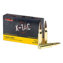 PMC 762X XTac  7.62x51mm NATO 147 gr Full Metal Jacket Boat Tail 20 Per Box 25 Case