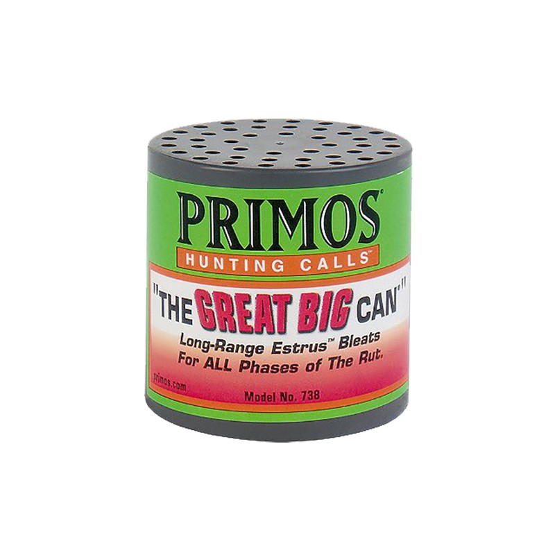 Primos 738 The Great Big Can Doe Bleat Attracts Deer Green Plastic