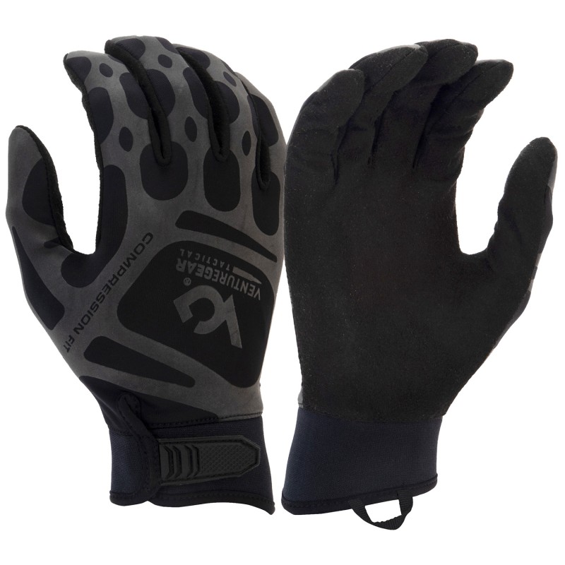 Pyramex VGTG10BL Compression Training Black Synthetic Leather Large Hook  Loop