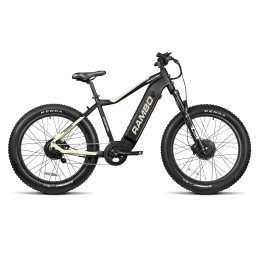 Rambo Bikes R500X2KFFBFD Krusader 2.0 Full Frame Matte BlackFlat Dark Earth AWD System wDual Chain Pivot Tensioner Dual Bafang G