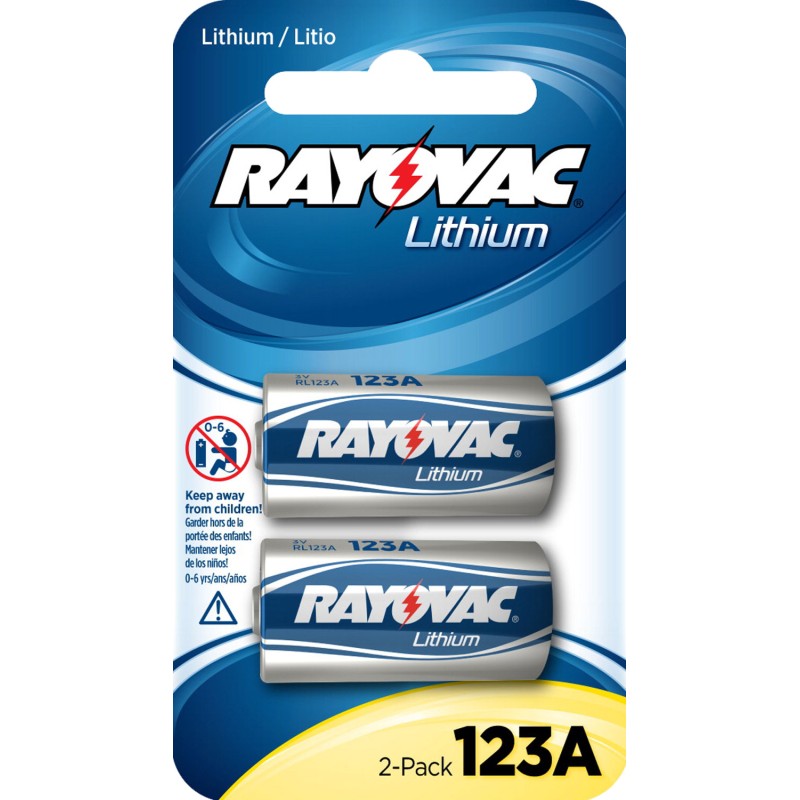 Rayovac RL123A2 CR123A  3V LiIon 1500 mAh 2 Pack