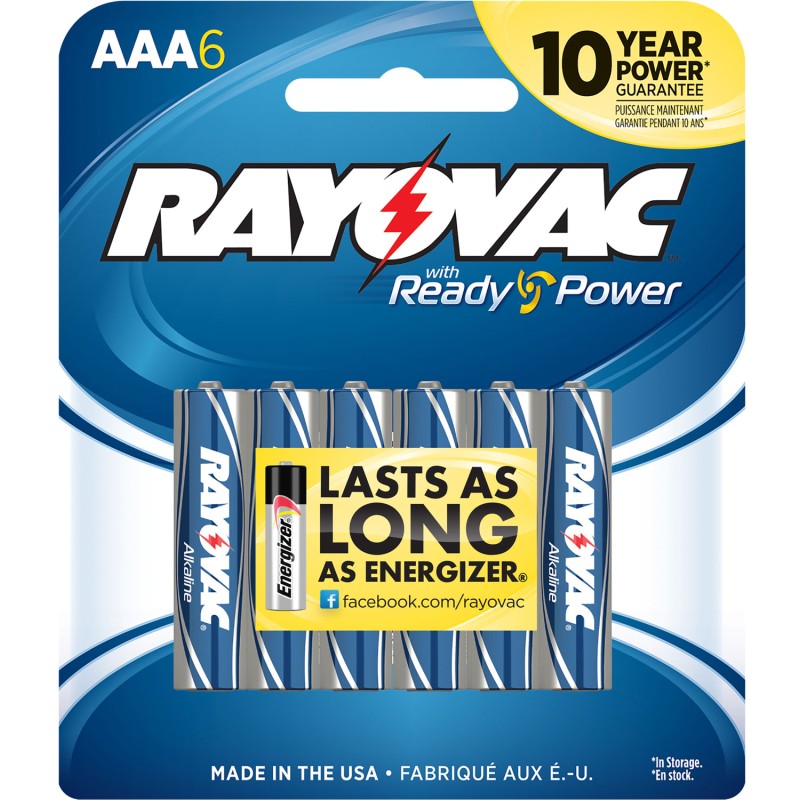 Rayovac 8246F AAA  1.5V Alkaline 2700 mAh 6 Pack