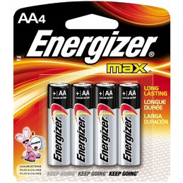 Energizer E91BP4 AA Max 1.5V Alkaline Qty 4 Single Pack